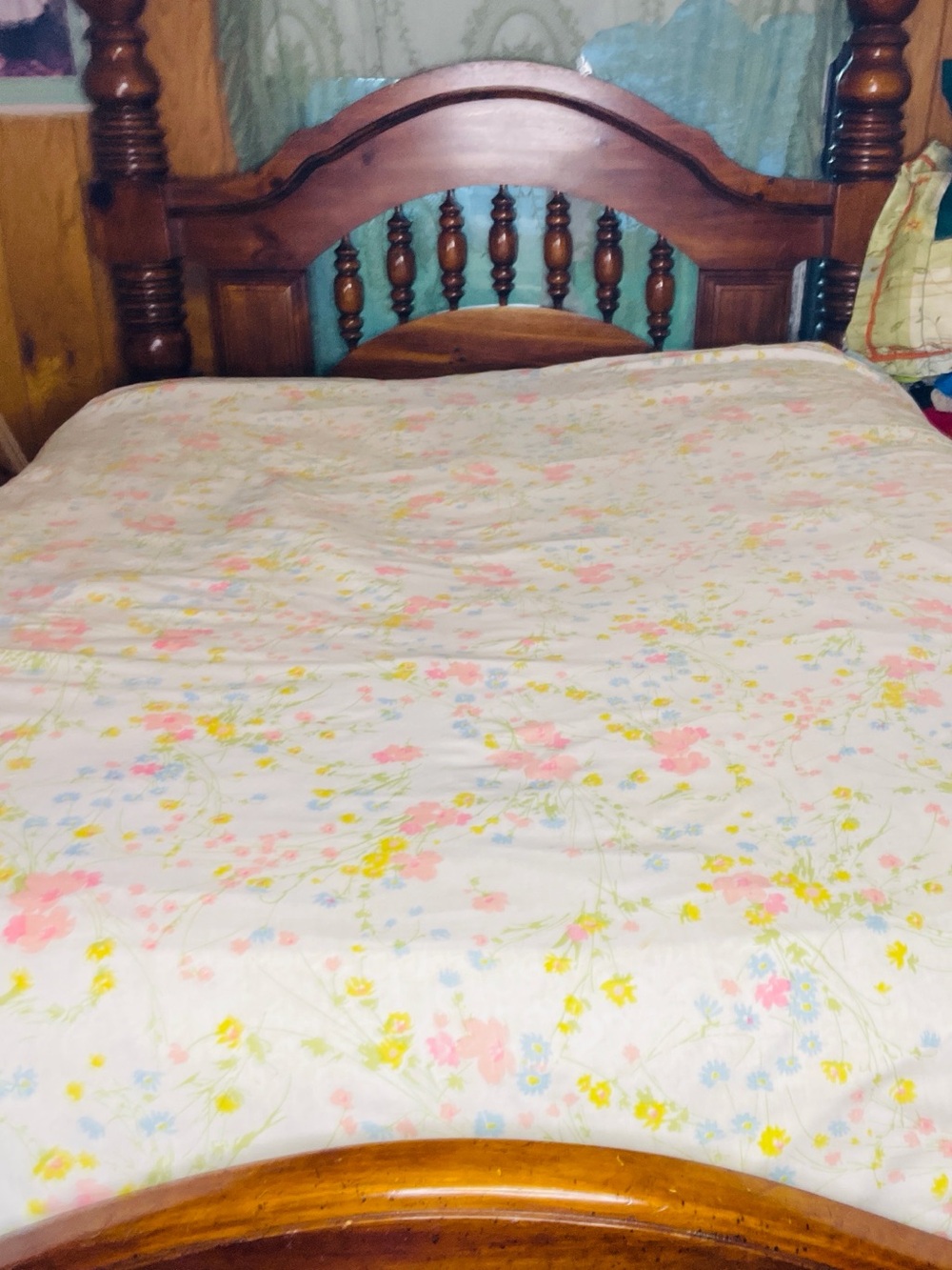 Vintage 70s Fieldcrest Floral Wildflower Queen Size Sheet Set